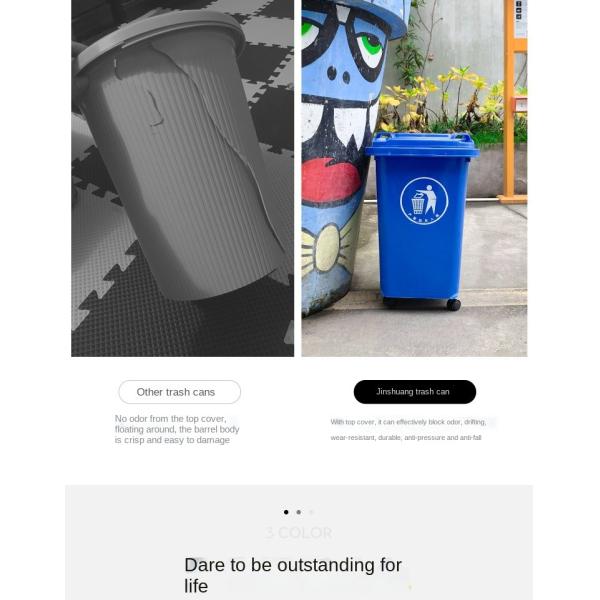 Outdoor Environmental protection Household Kitchen Large square Sanitation Commercial Plastic Classification Bucket with Lid