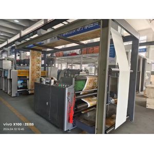 Single Pass Sleeve Type Flexo Printing Machine with IR Dryer and Rewinding for