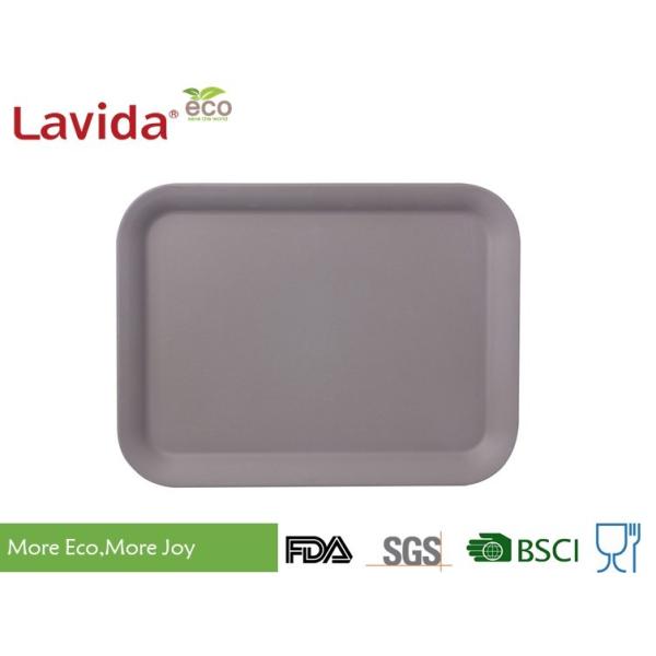 Buy Hot sell Popular Solid color Biodegradable Eco Bamboo Fiber Tray Wooden Meal Serving Tray Melamine solid color Tray at wholesale prices