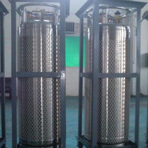 195 Liter High Pressure Liquid Nitrogen Tank Stainless Steel , Liquid O2 Dewar