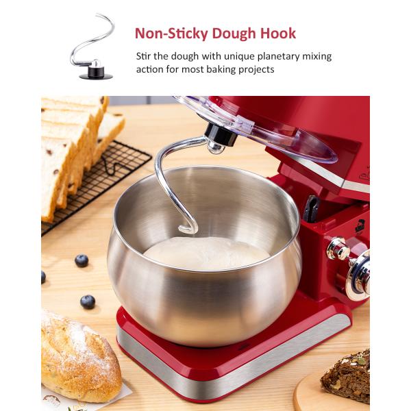 Multifunctional 5L Kitchen Stand Mixer with 6-Speed Setting and Variable Speed Function