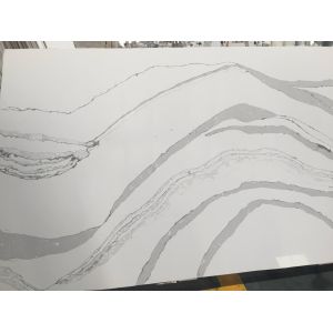 Shock Resistant Calacatta Classic Quartz / Prefab Caesarstone Calacatta Nuvo Slab