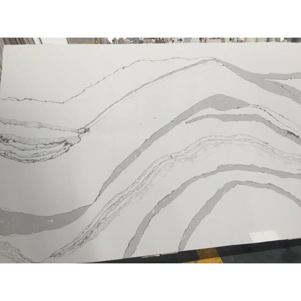 Shock Resistant Calacatta Classic Quartz / Prefab Caesarstone Calacatta Nuvo