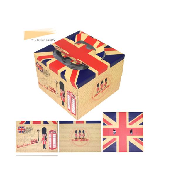 Recycled Paper Birthday Cake Box , Cake Packaging Box 25X25X0.4 Cm