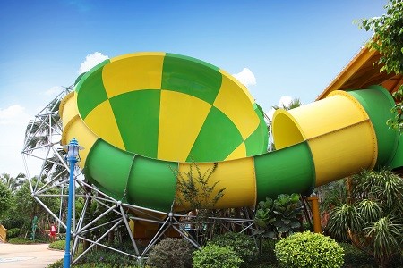 Buy Commercial Fiberglass Water Slides Customized 30MX20M Size at wholesale prices