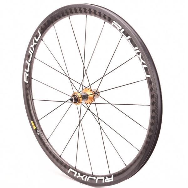 18 / 21 Spoke 700C Carbon Fiber Bicycle Wheelset Pillar Spokes Ceramic Bearing For Road Riding