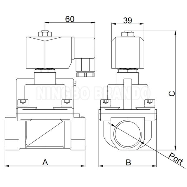 Hot Water Steam Brass Solenoid Valve 1/2'' 25 bar 185℃ 24VDC 110VAC 220VAC 0