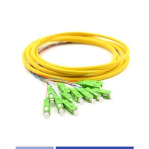 Quality 12 Strand Fiber Optic Cable Pigtail SC APC Singlemode 9/125 LSZH 3m for sale