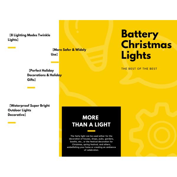 Warm White Twinkle 1.5V Battery Operated Christmas Lights 100 Hours