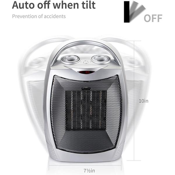 PTC Ceramic Heating Element Household Vertical Electric Heater for Office Desktop