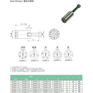 Replaceable TABLE STANDARD Mold DIE DATE STAMP SUS420 Material