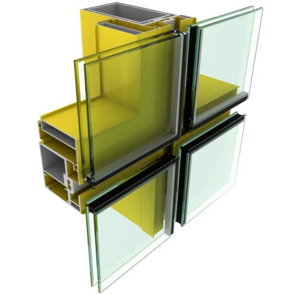 6063 Ventilated Thermal Break aluminium Curtain Wall profile Extrusions Mill