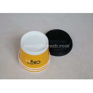Customized Printed Paper Coffee Cups With Dome Lids Offset Printing