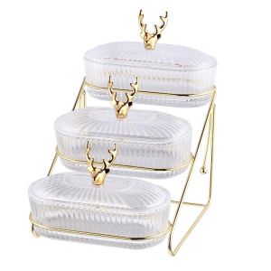 Back to School Essential Dazzling Glass Deer Tray Set for Kitchen Parties Highly