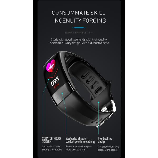 ECG PPG Pedometer HR Monitor Smart Band Fitness Tracker Watch With Blood Pressure