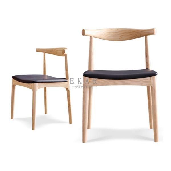 Buy Modern Ash Wood Nordic Design Leather European Dining Chair at wholesale prices