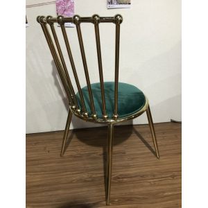 Electroplating Iron Frame 81.5cm Dark Green Dining Chairs