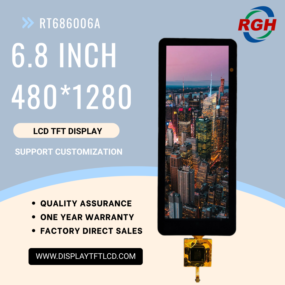Quality 6.8&quot; TFT LCD Display , 480×1280 Resolution , 650 Cd/M² High Brightness for sale