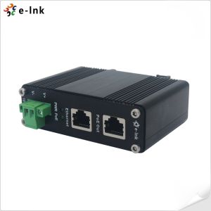 12~48V DC Power Input Industrial Gigabit PoE+ Injector
