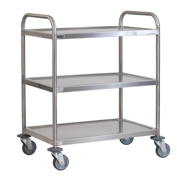 Buy Hospital Medical Stainless Steel Surgical Trolley Adjustable Every Shelf Height at wholesale prices