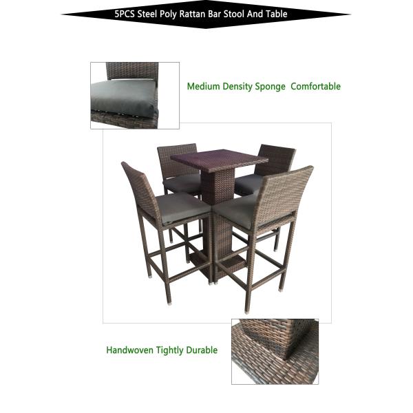 Classic outdoor bar balcony table and chair combination garden rain-proof rattan leisure bistro high table and bar stool