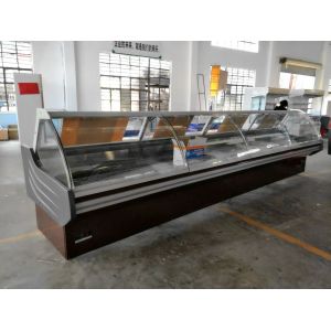 Butchery Curved Glass Deli Food And Packed Meat Display Case