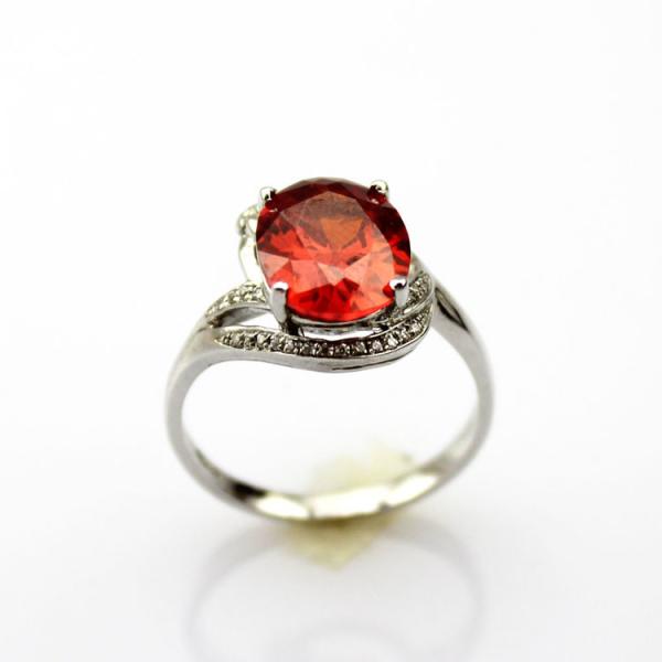 Women Jewelry 925 Silver Ring with 8mmx10mm Oval Blue Topaz Cubic Zircon(F13)