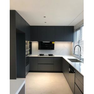 Modern Kitchen Cabinet with Marble Countertop for Apartments