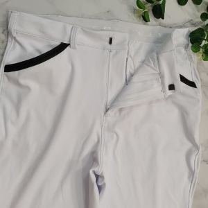 Zipper White Man'S Competition Horse Riding Reeches With Pockets