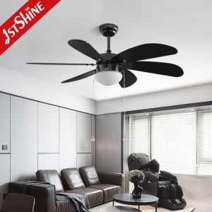 Restaurant Pull Chain Switch Ceiling Fan Six MDF Blades AC Motor