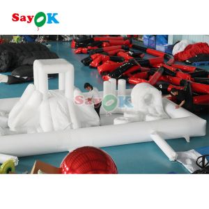 Customized Fashionable Mini White Splash Pad Water Park Inflatable Obstacle