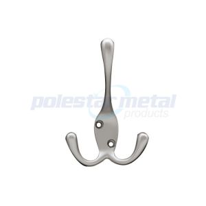 Quality Hotel / Hospital Decorative Door Hardware Satin Nickel Robe Tri Hook 3-15/16&quot; for sale