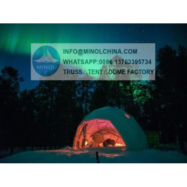 Buy 850gsm White PVC Glamping Dome Tent UV Resistance Heat Proof at wholesale prices