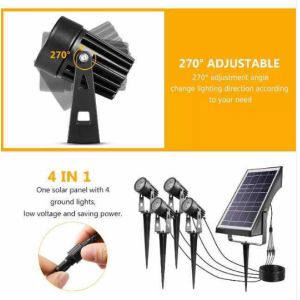 6000mAh Lithium Battery LED Outdoor Solar Spot Lights 400LM With RF Remote