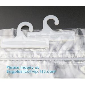 biodegradable Clothes Underwear PVC Packaging Bag With Hook Display Bikini