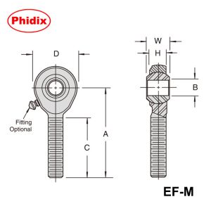 EM-M/EF-M Series Metal Rod Ends: Zinc-Plated Metric Joints with PTFE Options &