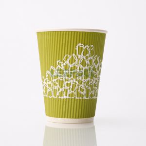 disposable ripple wall coffee paper cup for hot drink PE coated paper cup with