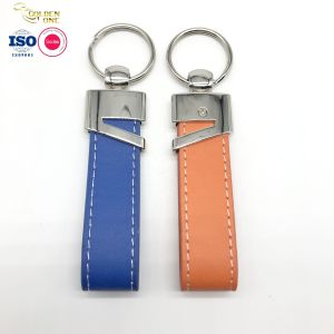 K17 Personalized Leather Keychain , Western Leather Keychain Ring