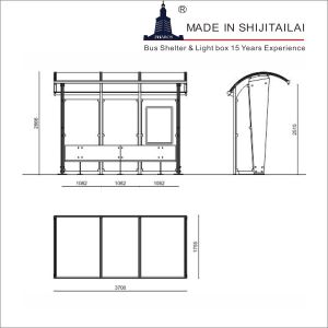 Anti Rust 6 Paintings 2866mm Bus Stop Shelter