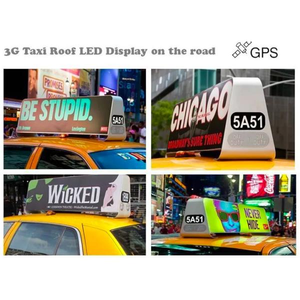 Aluminum LED Car Display , 5000-6000cd Brightness Taxi Top Led sign