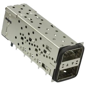 Quality TE 2085945-2 QSFP+ Receptacle With Cage Ganged (2x1) Connector Press-Fit Included Lightpipe for sale