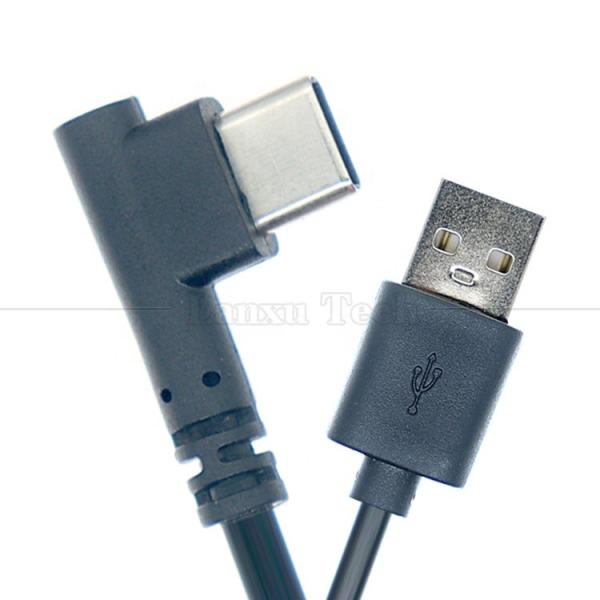 Buy 1M 1.5M 2M 3M Sync Data Charging 90 Degree  Angle  USB Type C Charger Cable for Phone Tablet Camera at wholesale prices