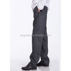 Unisex Executive Chef Black Cargo Chef Pants Chalk Stripe