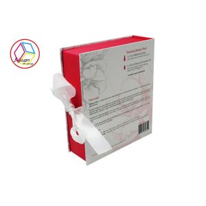 Red Cosmetic Gift Box / Cardboard Makeup Box ISO9001 Certification