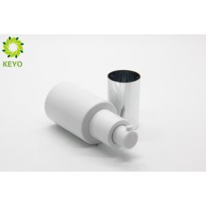 Empty Foundation Bottle With Pump , White Glass Liquid Foundation Containers
