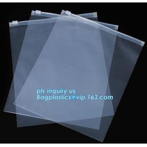 pp transparent bag with zipper slider forclothing packing, clear vinyl pvc