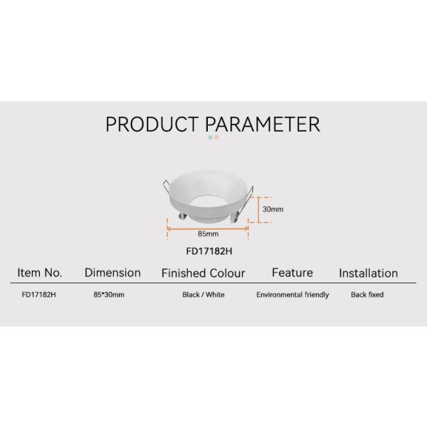 Fixed Downlight Frame Anti Glare IP20 Mr16 Recessed Lighting Housing