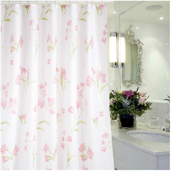 Buy Chlorine Free PEVA Stylish Waterproof Shower Curtain , Hookless Shower Liner at wholesale prices