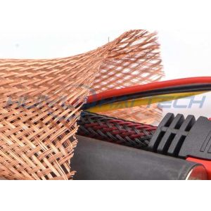 China Meta Tinned Copper Braided Sleeving , Expandable Cable Shielding Sleeve on sale
