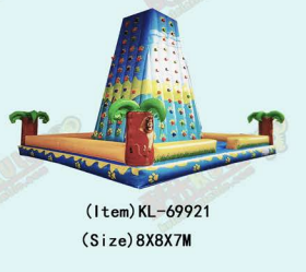Inflatable Rock Climbing Attraction with Lion and Palm Tree Design for Children